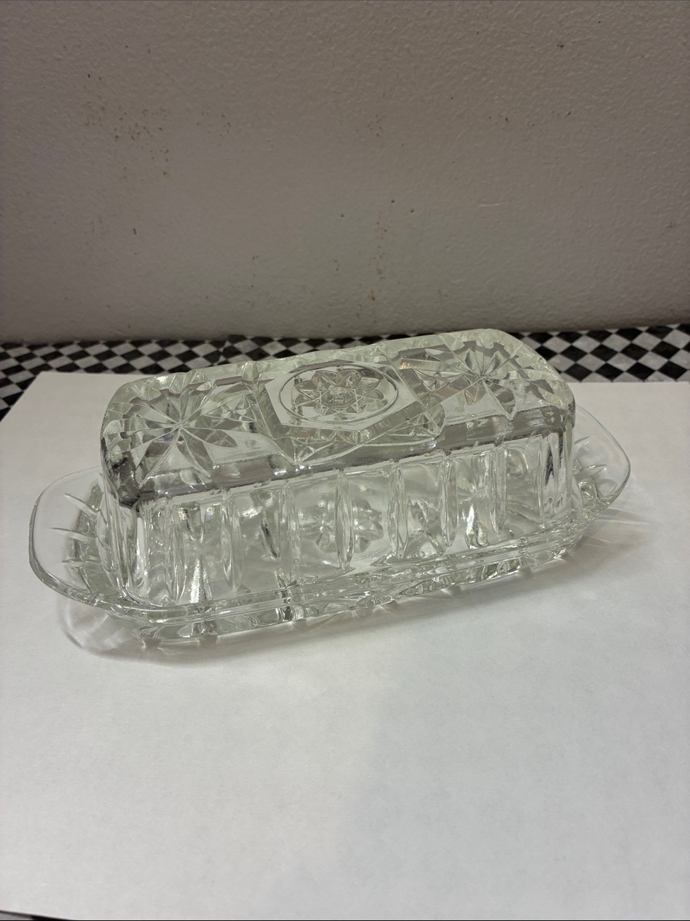 Clear Glass Butter Dish with Lid - Elegant Home Accent